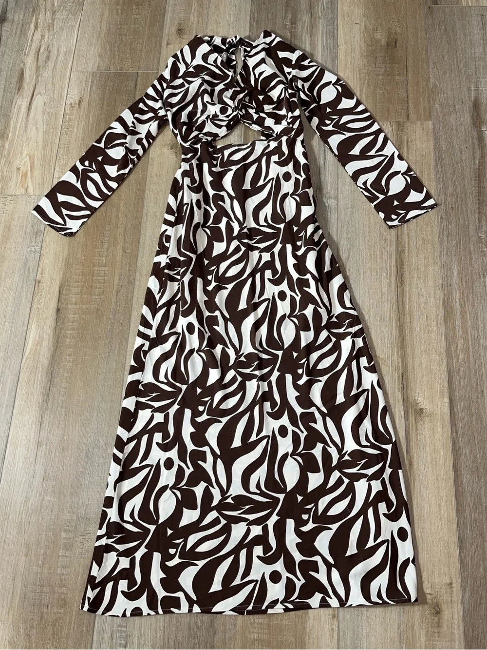 NWT Abercrombie & Fitch Long Sleeve Twist Front Maxi Dress Size XS Tall